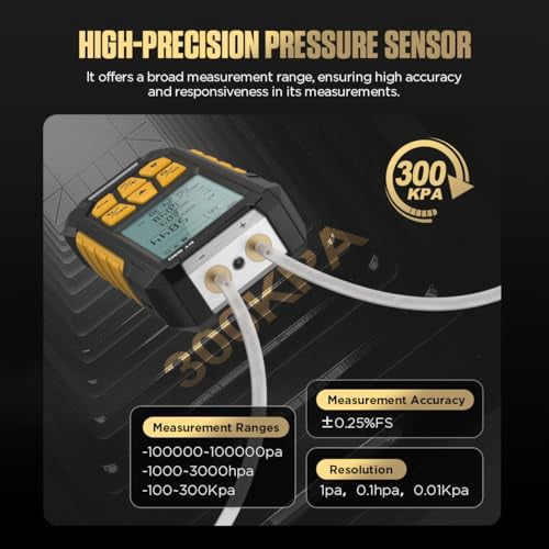 PT530 Digital Manometer DUAL Port Gas Pressure Tester Air Pressure ...