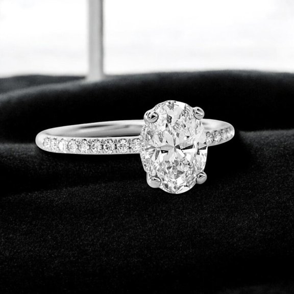 PT950 Platinum Lab Grown Oval Diamond Ring IGI Certified 1.40 Carat E F VVS2 CVD