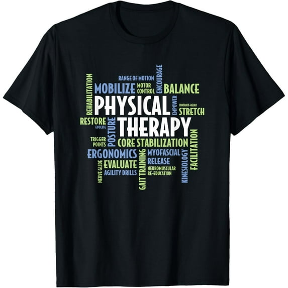 PTA and Physical Therapist PT Month Physical Therapy T-Shirt100% cotton short-sleeved shirt for both men and women