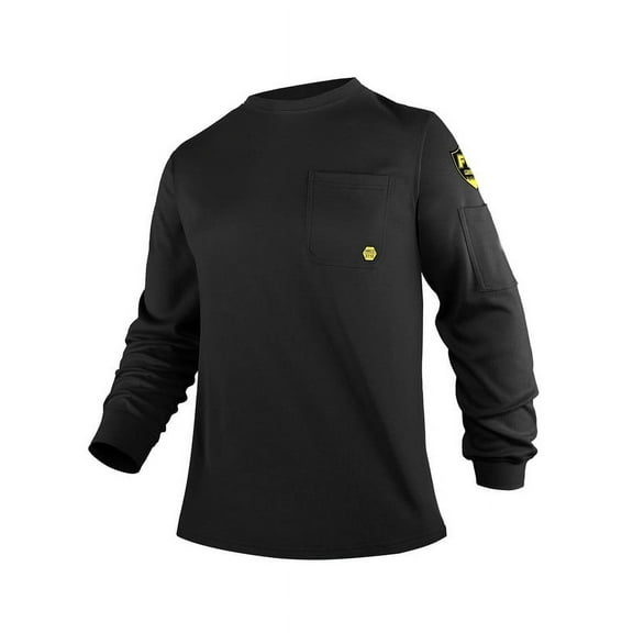 PTAHDUS FR Shirts for Men, 5.5oz Flame Resistant Shirts Long Sleeve for Summer, CAT2/HRC2 100% Cotton Lightweight Welding Shirts(5.5oz Black,XX-Large)