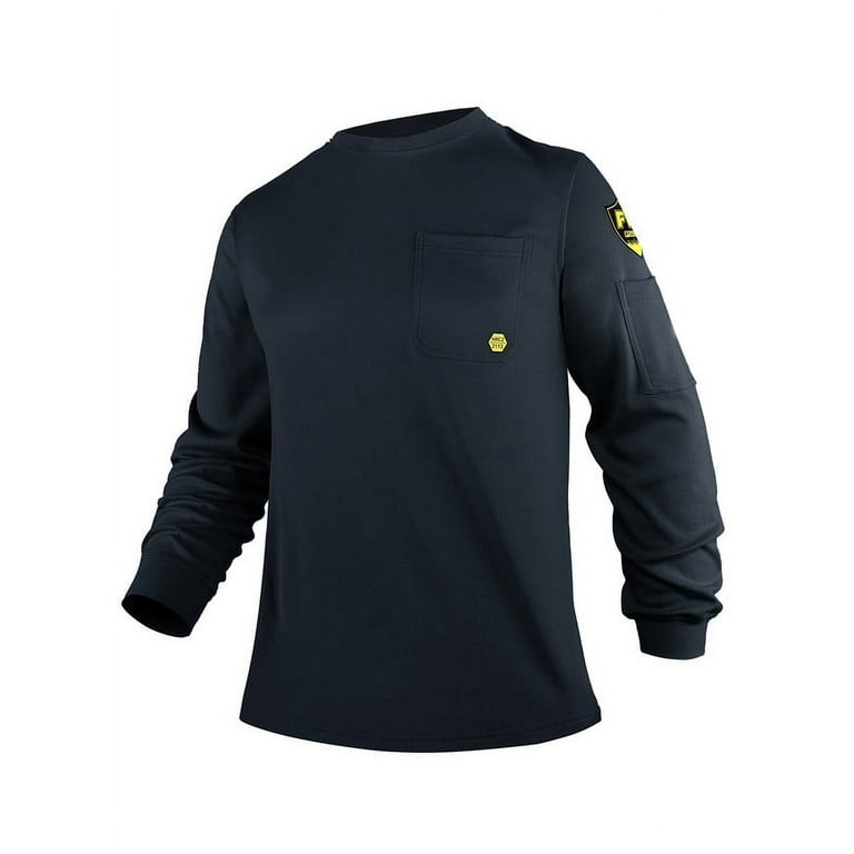PTAHDUS FR Shirts for Men 5.5oz Flame Resistant Shirts Long Sleeve for Summer CAT2 HRC2 100 Cotton Lightweight Welding Shirts 5.5oz Navy Blue X Large Walmart