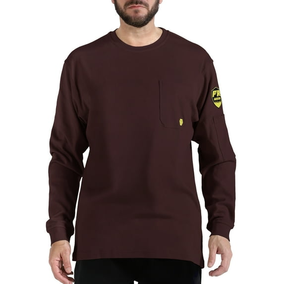 PTAHDUS FR Shirts for Men, 7.1oz Flame Resistant Clothing Long Sleeve FRC Shirts, NPFA2112 100% Cotton Welding Shirts Fire Retardant Clothes(7.1oz Burgundy,Large)