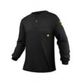 thumbnail image 1 of PTAHDUS FR Shirts for Men, 5.5oz Flame Resistant Shirts Long Sleeve for Summer, CAT2/HRC2 100% Cotton Lightweight Welding Shirts(Black,4X-Large), 1 of 1
