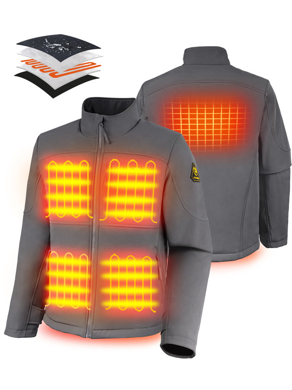 PTAHDUS Men’s Heated Jacket with Battery Pack 7.4V, with Hand Warmer