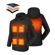 PTAHDUS Water-Resistant Heated Soft Shell with Hand Warmer Outwear Jacket, Black(Men's)