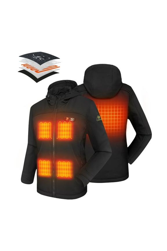 Women's Heated Jacket Soft Shell with Hand Warmer, with 7.4V Battery Pack
