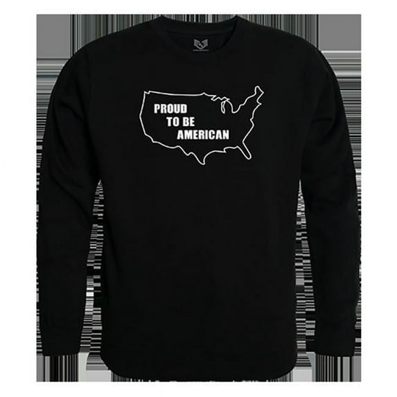 PTB American Graphic Crewneck Sweatshirt, Black - Extra Large