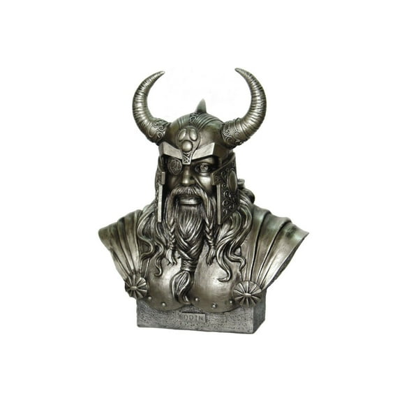 PTC 11.75 Inch King Odin Warrior God Head and Bust Statue Figurine