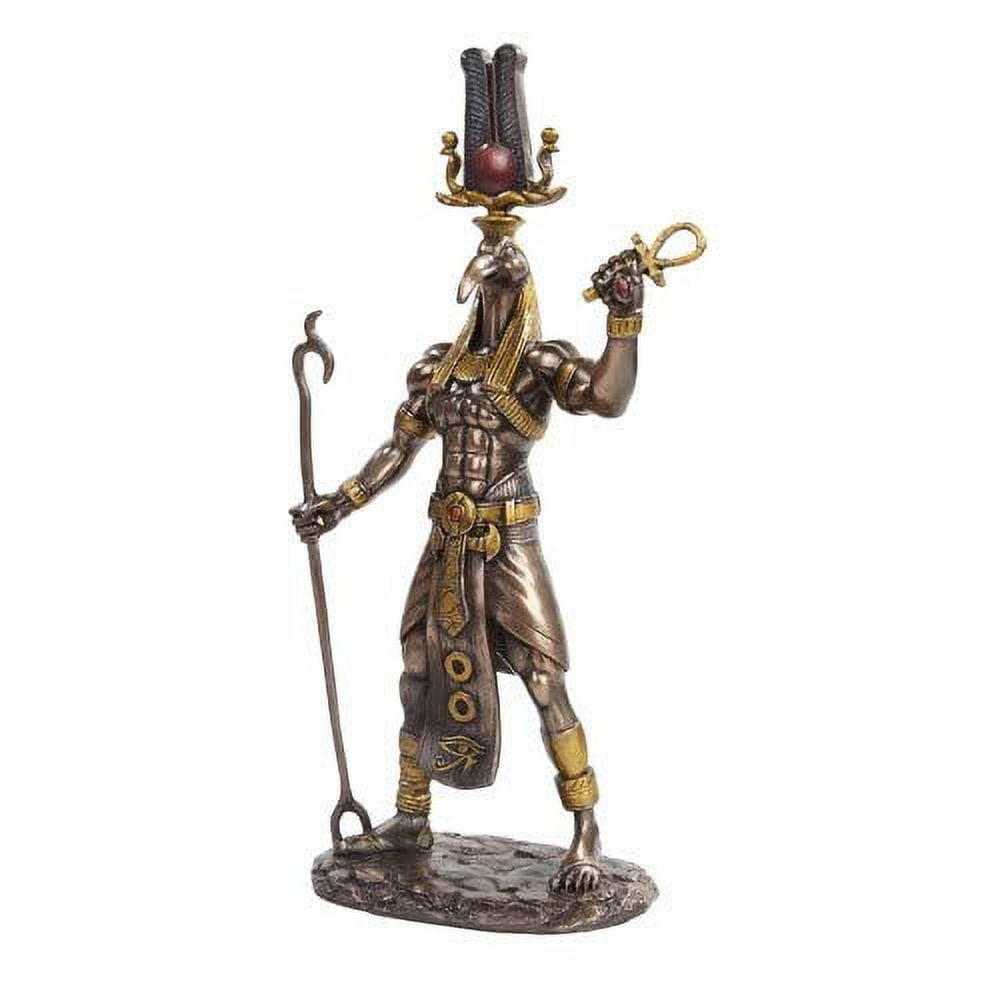 11-Inch Bronze and Gold Egyptian Thoth Resin Figurine