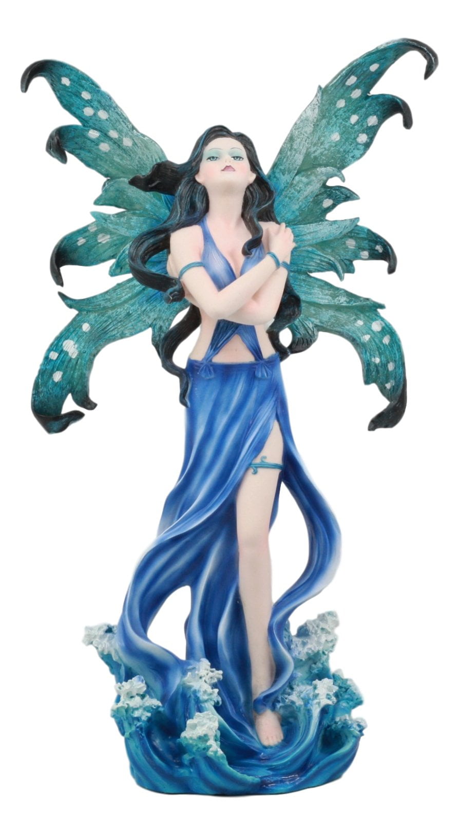 10½” Blue Resin Water Goddess Fairy Figurine