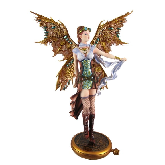 PTC 13.13 Inch Steampunk Fairy Aviator Adventure Statue Figurine