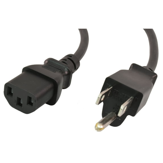 PTC 25'ft Black 18 AWG AC 3 Prong US Universal Replacement Power Cord