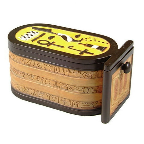 PTC 5.88 Inch Scarab Cartouche Egyptian Shaped Box Statue Figurine