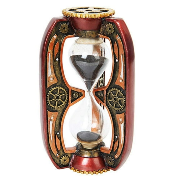 PTC 6.13 Inch Red Steampunk Inspired Sand Timer Hourglass Statue Figurine