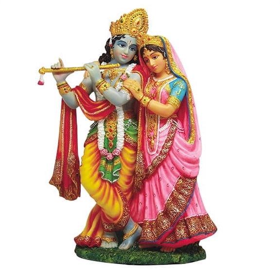 PTC 8 Inch Krishna and Radha Mythological Indian Statue Figurine