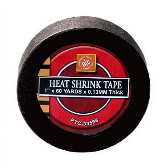 PTC Heat Shrink 1" x 60 Yards x 0.13 mm Thick Tape, 180 feet, Black