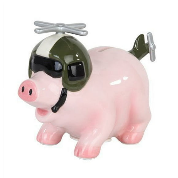 PTC Pacific Giftware Ceramic Helicopter Savings Piggy/Coin/Money Bank, 6.5" L