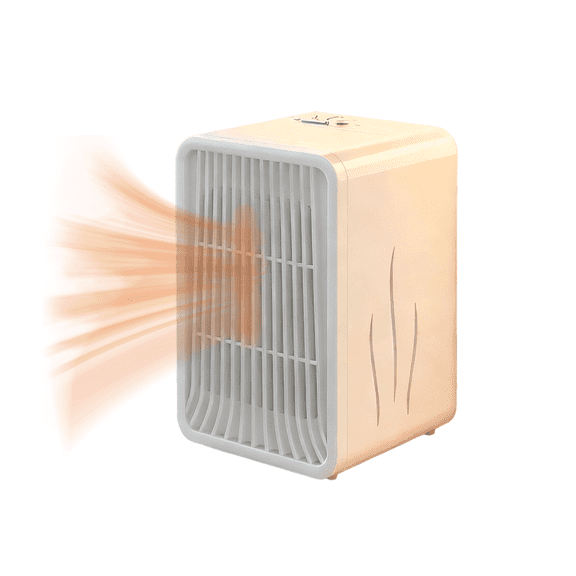PTC ceramic desktop heater with multi-color night light & timer function, 3 temperature settings, automatic power-off when tipped over + overheat protection, suitable for personal use in office