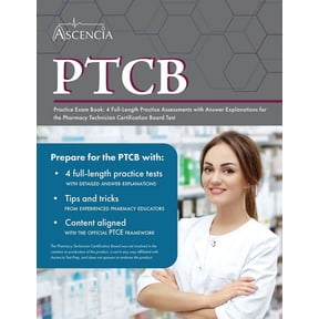 Pre-Owned PTCB Practice Exam Book: 4 Full-Length Practice Assessments with Answer Explanations for the Pharmacy Technician Certification Board Test (Paperback)
