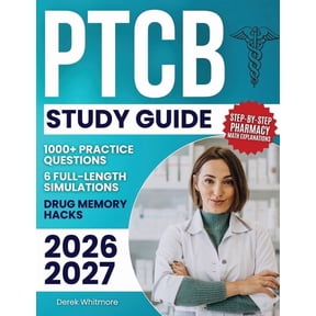 PTCB Study Guide: 1000+ Practice Questions & 6 Full-Length Simulations, Step-by-Step Pharmacy Math Explanations, High-Yi, (Paperback)