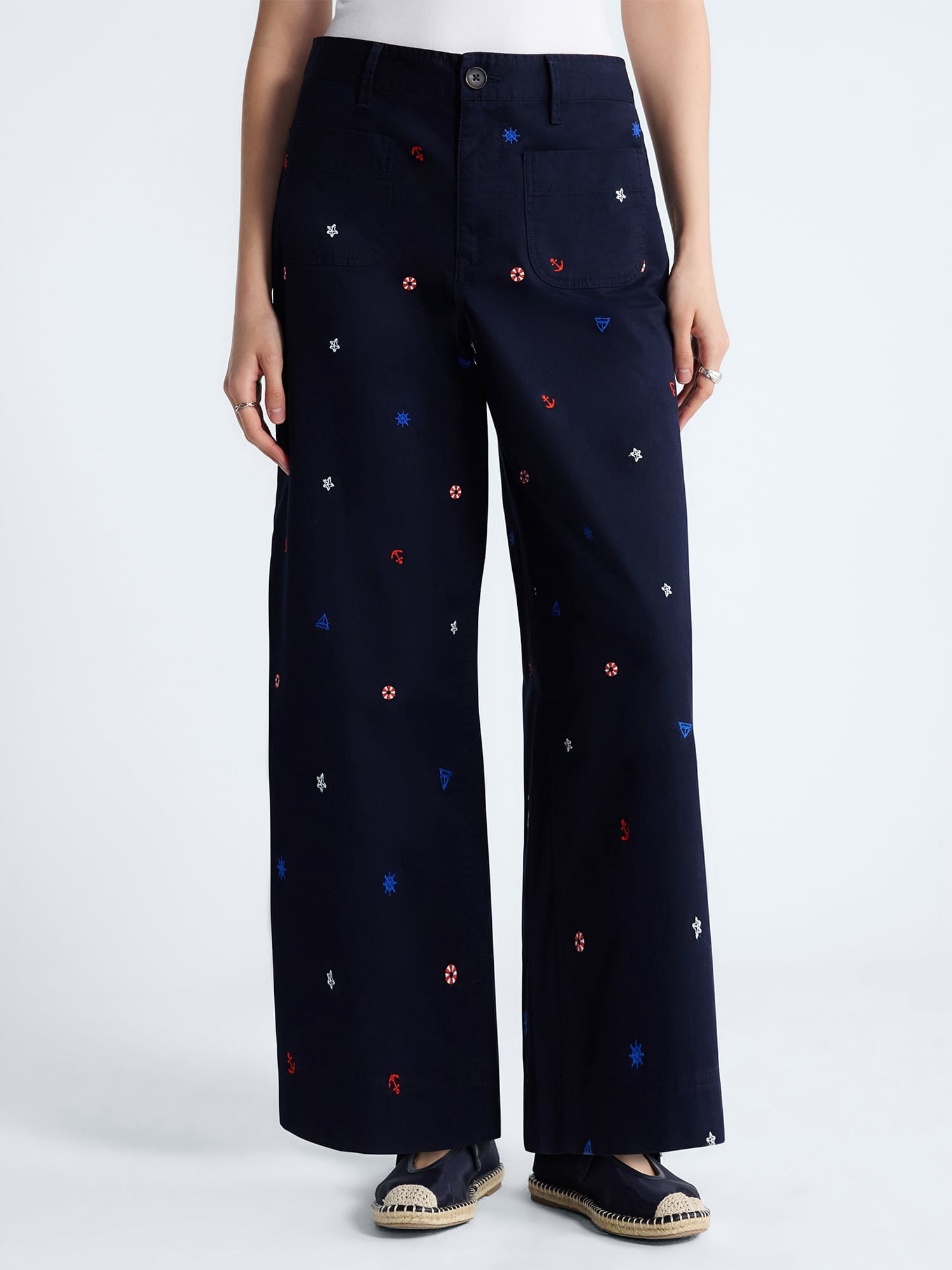 Free Assembly Women's and Women's Plus Cropped Pants with Patch Pockets, 26" Inseam, Sizes XS-4X