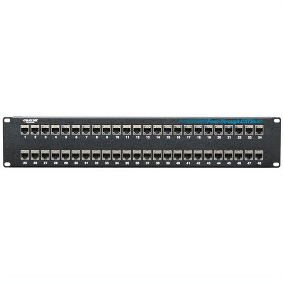 Black Box CAT5e Feed-Through Patch Panel 2U Shielded 48-Port JPM806AR2