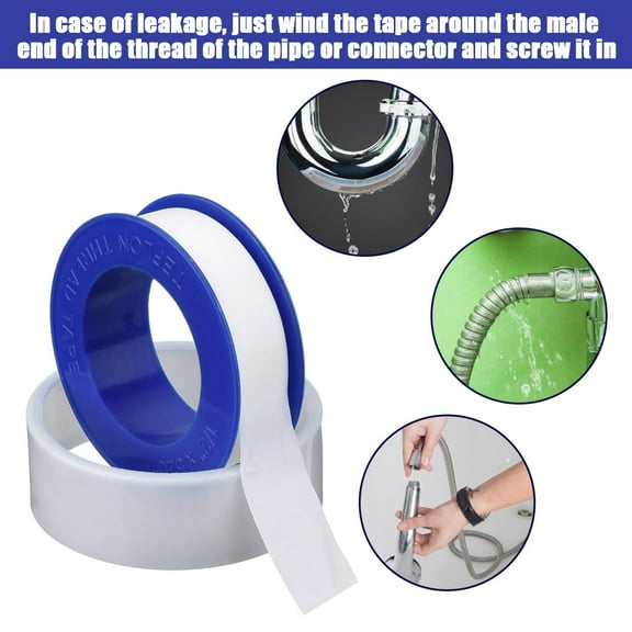 PTFE Thread Tape Proof Plumbers Tape for Plumbing & Fittings White 1.5cm x 10m Roll 1 Pack