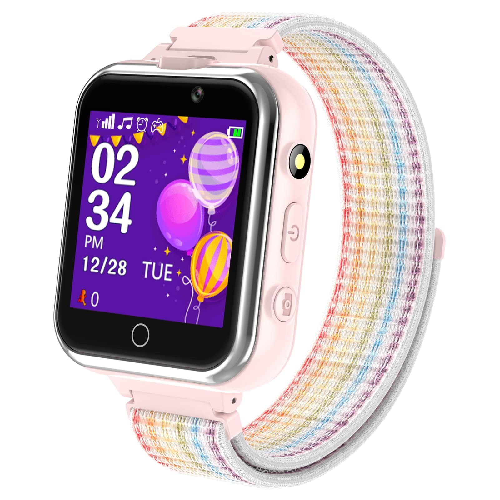 PTHTECHUS Kids Smart Watch with Dual Camera Games Pedometer MP3 Flashlights Calculator Alarm Clock Pink Walmart