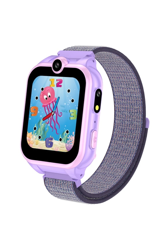 1.54" Smart Watch for Boys Girls Smartwatch for Kids with Dual Camera Games Video MP3 Children Touch Screen Purple