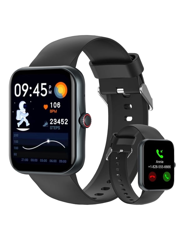 1.83'' Smart Watch for Kids Sport Smartwatch with 37 Sports Modes DIY Watch Touchscreen Phone Calls Music Calculator Excellent Gift for Teenage(Black)
