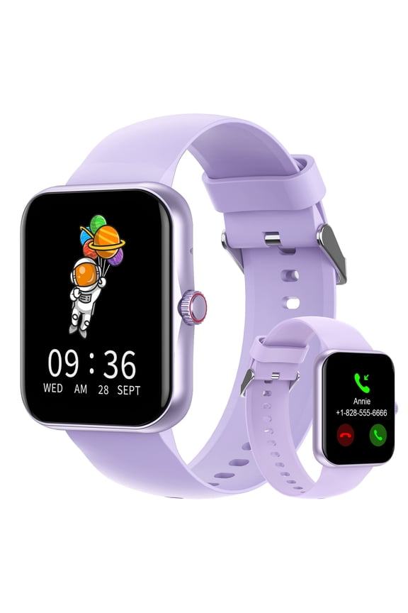 1.83'' Smart Watch for Kids Sport Smartwatch with 37 Sports Modes DIY Watch Touchscreen Phone Calls Music Calculator Excellent Gift for Teenage(Purple)