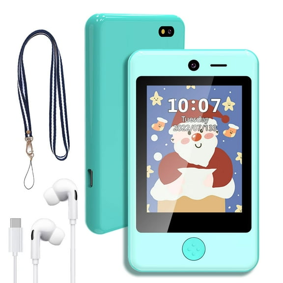PTHTECHUS 2.8" Kids Phone Toddler Learning Toy Gifts with Dual Camera Habit Tracker Games Alphabet Educational Learning Toys Birthday Easter Gifts for 3-7 Y/O Green