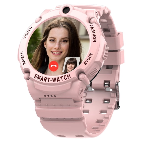 PTHTECHUS S02 Smart Watch for Boys Girls Smartwatch for Kids with 4G SIM GPS Video Call Pedometer MP3 Flashlights Calculator Alarm Clock Children Holiday Gift Pink