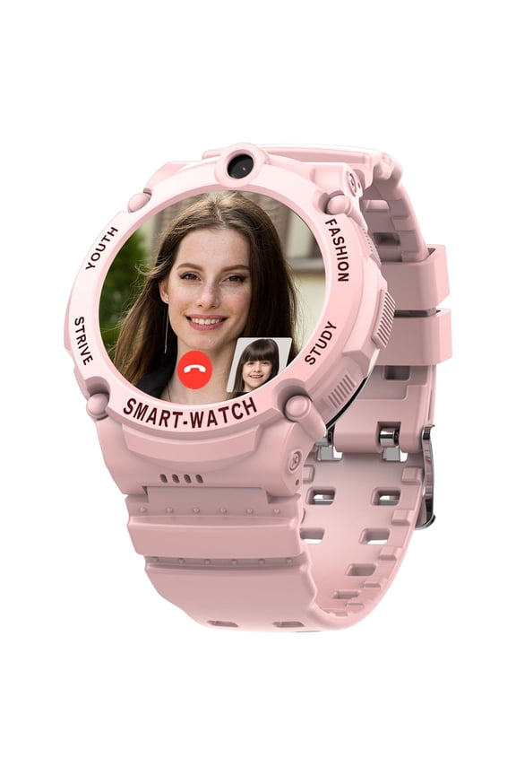 S02 Smart Watch for Boys Girls Smartwatch for Kids with 4G SIM GPS Video Call Pedometer MP3 Flashlights Calculator Alarm Clock Children Holiday Gift Pink