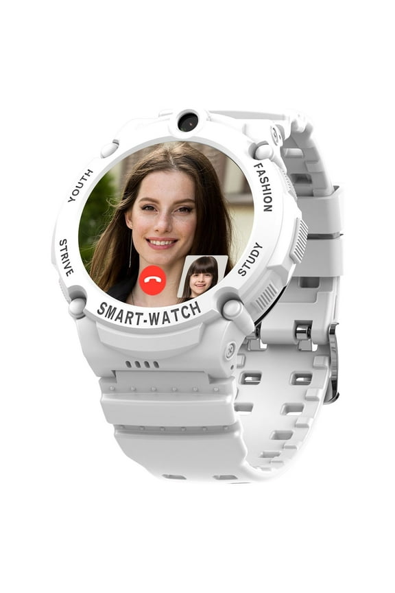 S02 Smart Watch for Boys Girls Smartwatch for Kids with 4G SIM GPS Video Call Pedometer MP3 Flashlights Calculator Alarm Clock Children Holiday Gift White