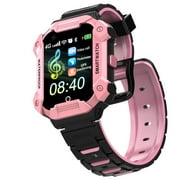 PTHTECHUS S07 Smart Watch for Boys Girls Smartwatch for Kids with 4G SIM GPS Video Call Pedometer MP3 Flashlights Calculator Alarm Clock Children Touch Screen Pink
