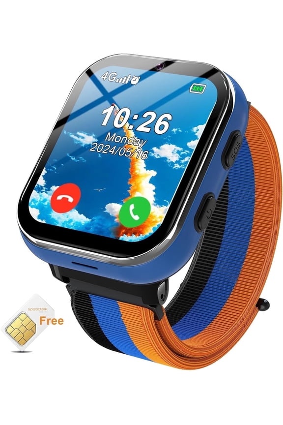 Smart Watch for Kids 4G Kids Smartwatch Phone Call Touch Screen Educational for Children Aged 4-10 Years Old