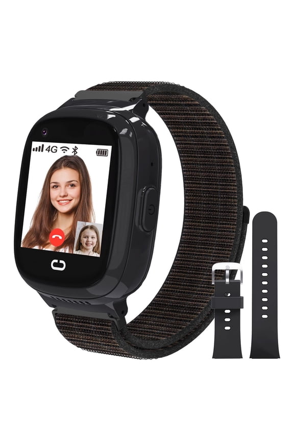 Smartwatch for Kids with GPS 4G HD Touchscreen Watch with Phone GPS Tracker Real-Time Location SOS Video Call Voice Chat Camera for Boys Girls Gift Black