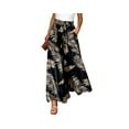 thumbnail image 1 of PTHTECHUS Womens Floral Wide Leg Pants With Pockets High Waist Adjustable Knot Loose Casual Trousers Business Work Casual Pants Loose Pants, 1 of 8
