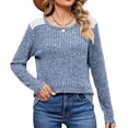 thumbnail image 1 of PTHTECHUS Womens Long Sleeve Shirts Lace Patch Color Block Shirts Crew Neck Casual Fall Long Sleeve Sweatshirts Tunic Tops Lightweight Pullover, 1 of 7