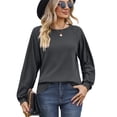 thumbnail image 1 of PTHTECHUS Womens Long Sleeve Tops Crew Neck Casual Fall Long Sleeve Sweatshirts Tunic Tops Lightweight Pullover, 1 of 7