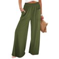 thumbnail image 1 of PTHTECHUS Womens Wide Leg Lounge Pants with Pockets High Waisted Elastic Loose Casual Trousers Dress Work Pants, 1 of 4