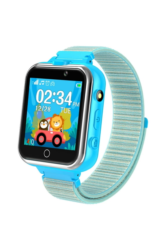 X32-Blue Kids Smartwatch with Dual Camera, 24 Games, MP3 & More, Blue with Nylon Band