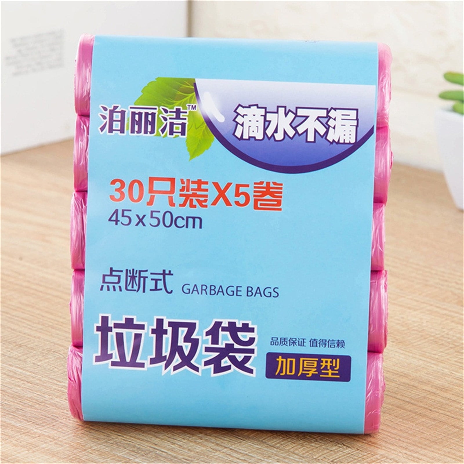 PTJKU 5 Rolls 150PC Disposable Plastic Trash Bags for Kitchen Thick and ...