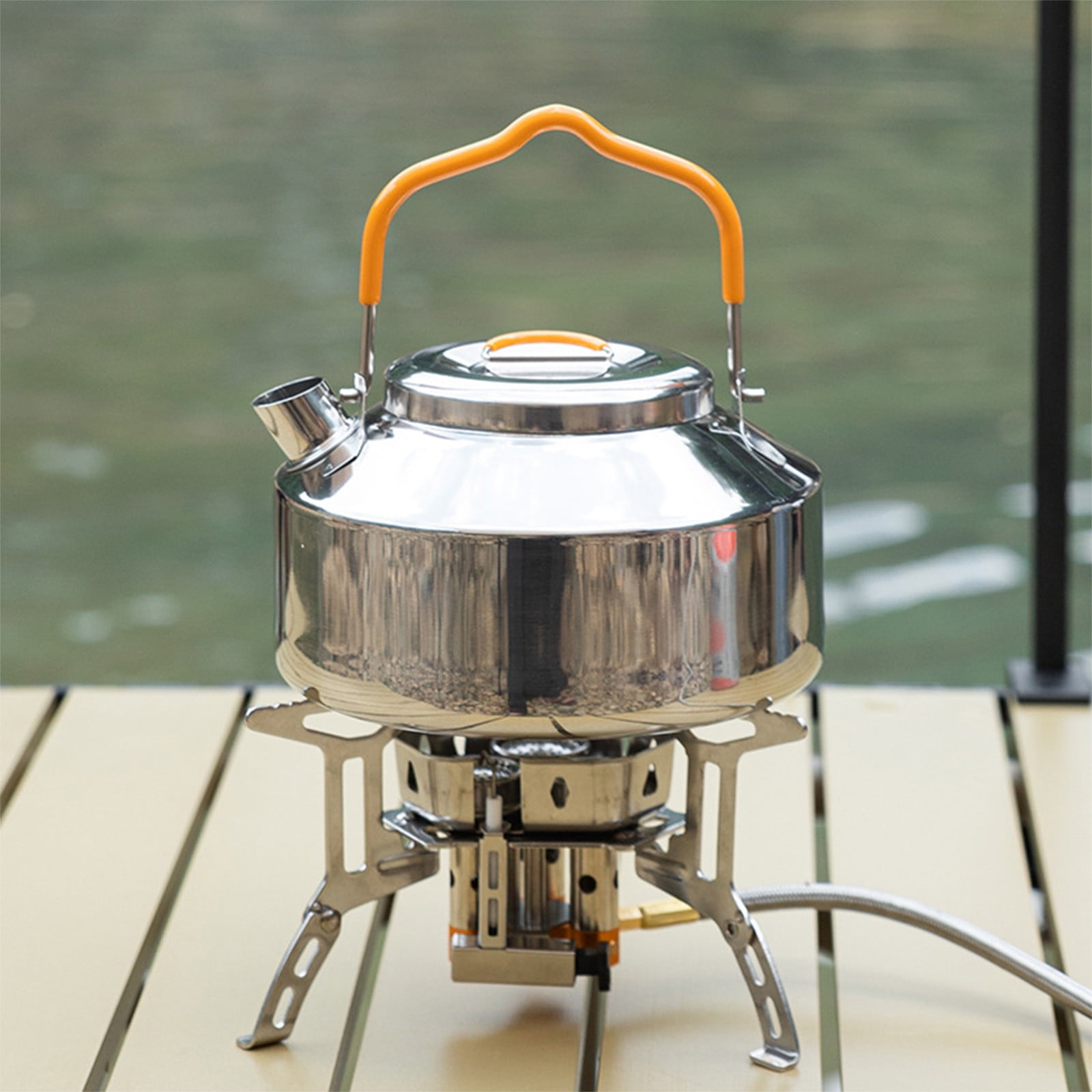 PTJKU 800ML Stainless Steel Camping Kettle Lightweight & Portable for
