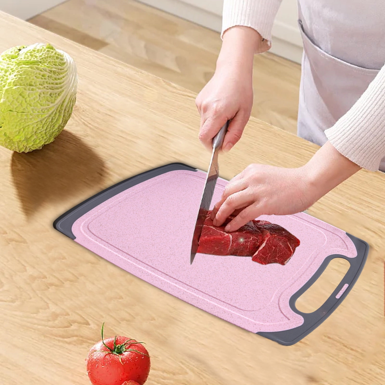 PTJKU Doublesided Plastic Cutting Board Dishwasher Safe, NonSlip