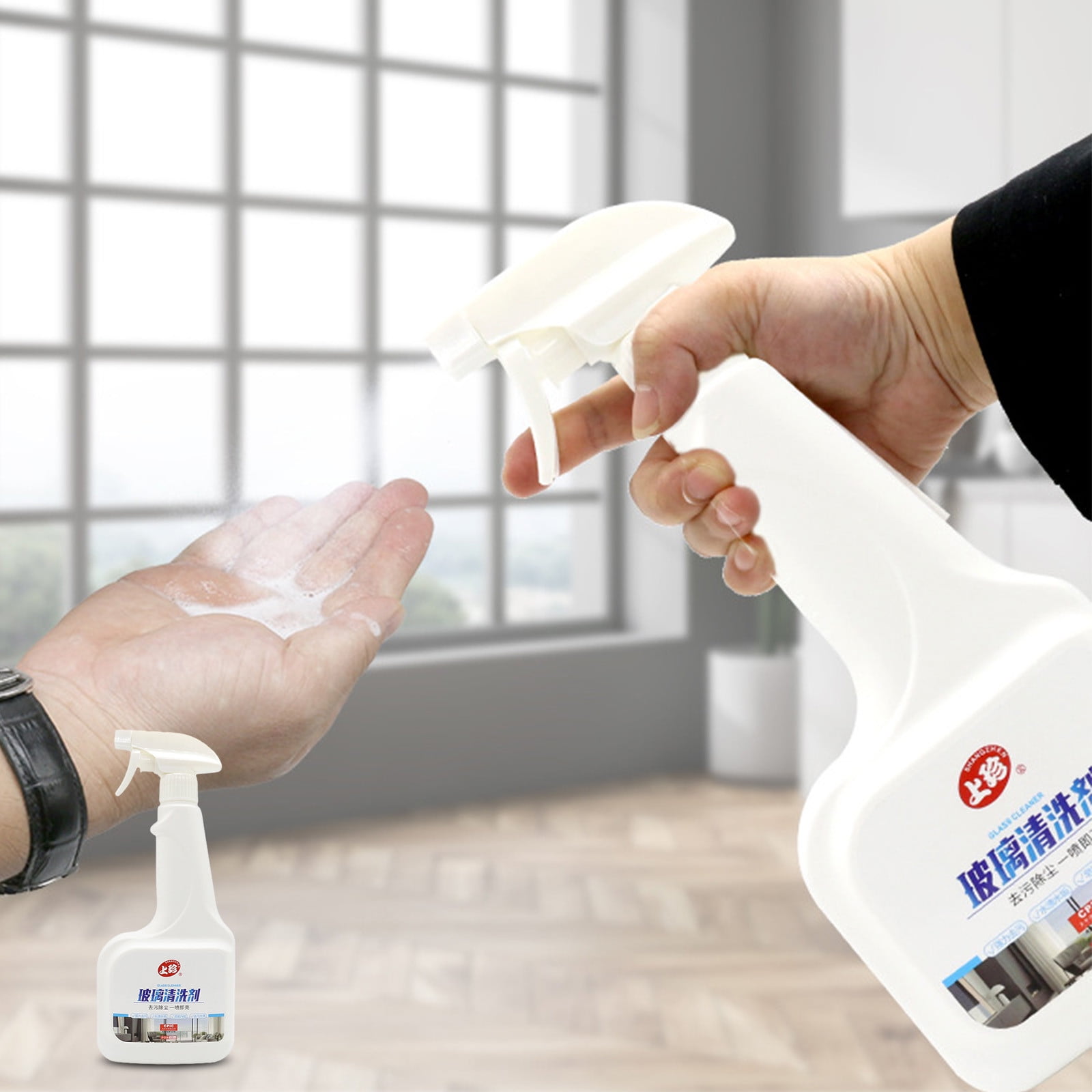 PTJKU Glass Bathroom Cleaner MultiPurpose Foam Spray Powerful Stain Remover 500ml Foam Cleaner