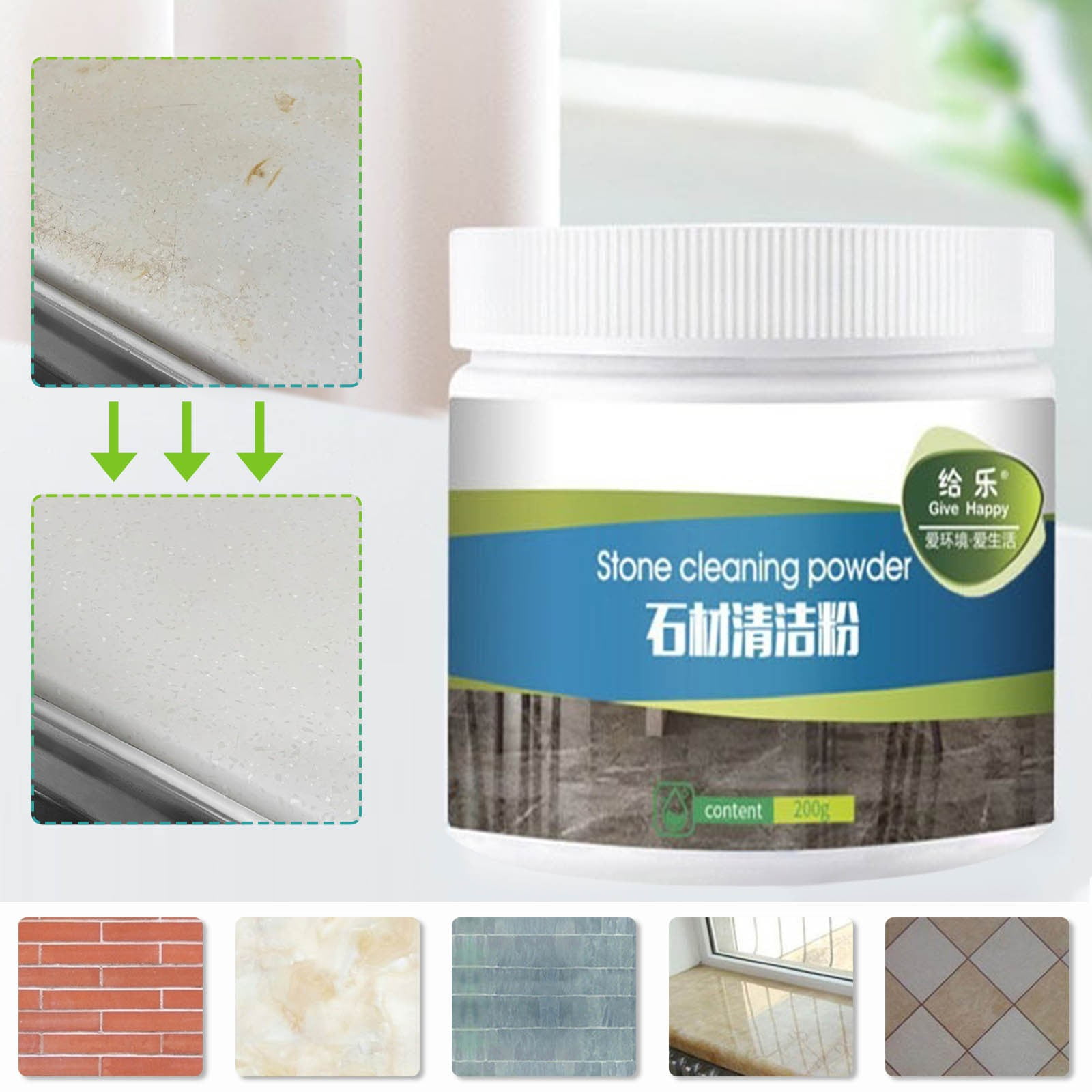 PTJKU Powerful Stone Surface Cleaner, EcoFriendly Quartz Countertop Stain Remover and Polish