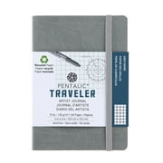 Pentalic Travelers 4 x 6 Travelers Grid Paper Pocket Journal Gray Cover 160 Pages, 74 lb. Paper