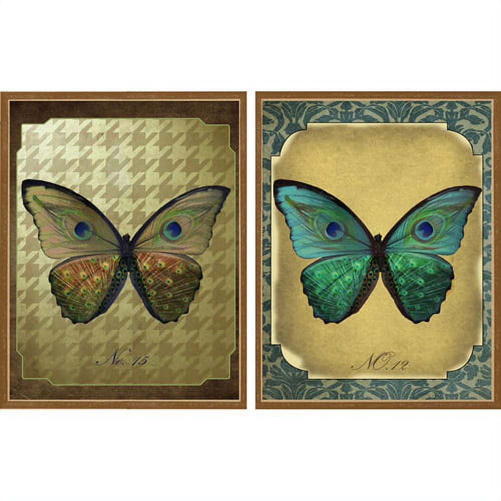 PTM Images Butterfly Animals Nature & Floral Framed Art Prints, Set of 2